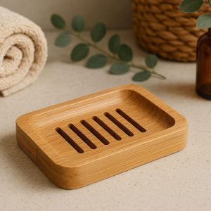 Natural Bamboo Soap Dish For Eco Friendly Bathroom Storage And Sustainable Home Decor Styling