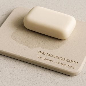 Diatomaceous Earth Fast Drying Soap Mat For Instant Water Absorption And Antibacterial Surface