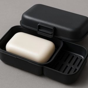 Double Layer Travel Soap Case With Secure Locking Lid And Removable Drainage Tray For Gym Trips