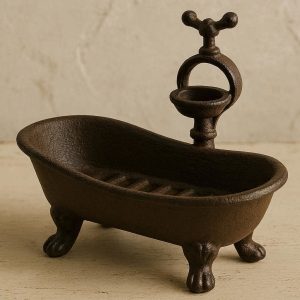Vintage Cast Iron Clawfoot Bathtub Soap Dish For Retro Style Home Decor And Decorative Storage