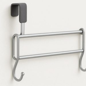 Over The Door Towel Rack Hook With Soft Padding For Damage Free Bathroom And Bedroom Storage