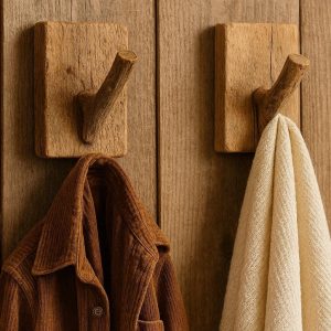Rustic Natural Wooden Wall Hooks For Entryway Coat Storage And Boho Style Bathroom Towel Hanging