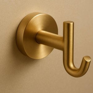 Brushed Gold Luxury Wall Hook For Designer Bathrooms And High End Hotel Style Towel Organization