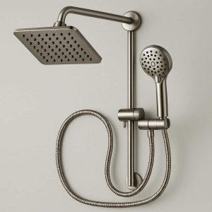 Dual Shower Head Combo System With Stainless Steel Hose For Maximum Body Coverage And Flexibility